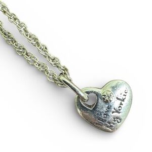 Bradford Exchange Necklace I Love My Yorkie Heart Diamond Accent Silver Plated
